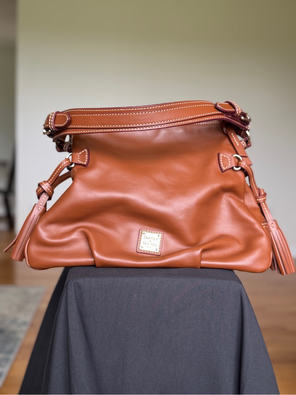 Dooney & Bourke Cognac Brown Leather Shoulder Bag